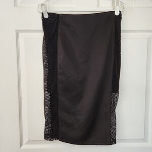 Kardashian Kollection Black Pencil Skirt with Mesh Sides Med